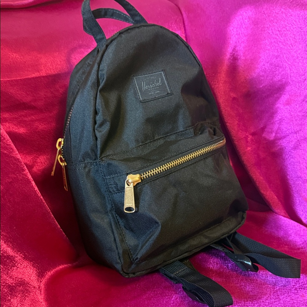 Herschel Supply Company Black mini Backpack with Gold Accents